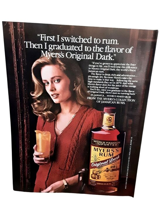 Myers Rum Other - 1984 Myers’s Rum Original Dark Print Ad Vintage Jamaican Rum Woman